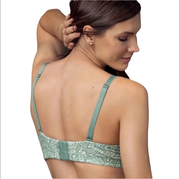 𝅺leonisa green and white padded bra 34B - Picture 2 of 9